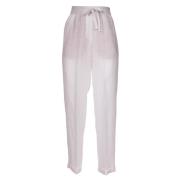 Linnen Paillet Broek Le Tricot Perugia , White , Dames