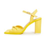 Klassieke blokhak sandalen - Geel Cesare Gaspari , Yellow , Dames