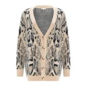 Luxe V-hals Cardigan voor vrouwen Cesare Gaspari , Beige , Dames