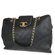 Pre-owned Leather shoulder-bags Chanel Vintage , Black , Dames