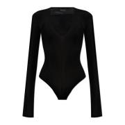 Bodysuit met V-hals Balenciaga , Black , Dames