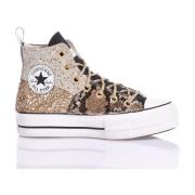 Handgemaakte Champagne Gouden Sneakers Converse , Multicolor , Dames