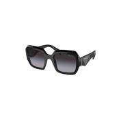 Zwarte Frame Grijze Gradiënt Lens Zonnebril Prada , Black , Dames