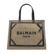 Shopper tas met logo Balmain , Green , Dames