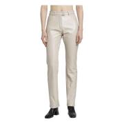 Beige 5-Pocket Vinyl Broek Courrèges , Gray , Dames