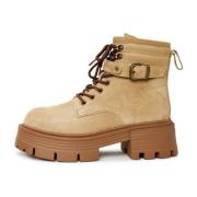 Stijlvolle Platform Enkellaarzen Cesare Gaspari , Beige , Dames