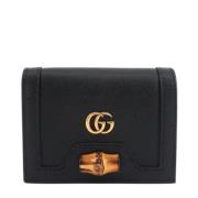 Pre-owned Leather wallets Gucci Vintage , Black , Dames