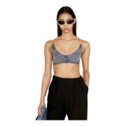 Geribbelde Bralette met Onzichtbare Bandjes Y/Project , Blue , Dames