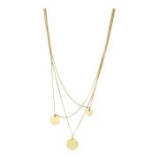 Glinsterende Triple Dot Gouden Ketting Dansk Copenhagen , Yellow , Dam...