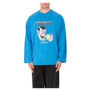 Dracula Gewassen Longsleeve Tee Liberal Youth Ministry , Blue , Heren