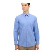 Blauw Slim Fit Non-Iron Stretch Katoenen Overhemd met Ainsley Kraag Br...