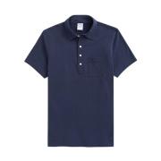 Navy Katoenen Jersey Vintage Polo Brooks Brothers , Blue , Heren