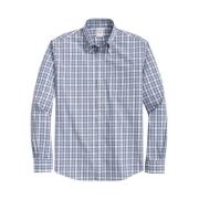 Aqua Tartan Regular Fit Overhemd van Poplin Katoen Brooks Brothers , M...