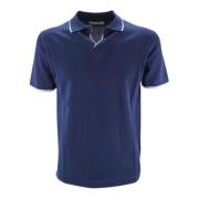 Blauw Vintage Lange Mouw Polo Shirt Daniele Fiesoli , Blue , Heren