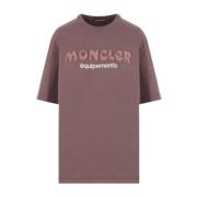 Prune Jersey T-shirt Salehe Bembury Samenwerking Moncler , Brown , Dam...