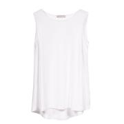 Witte Viscose Mouwloze Top Le Tricot Perugia , White , Dames