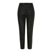 Zwarte leren leggings met gunmetal accenten Btfcph , Black , Dames