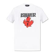 T-shirt met logo Dsquared2 , White , Heren