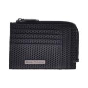 Document holder in black perforated calfskin Baldinini , Black , Heren