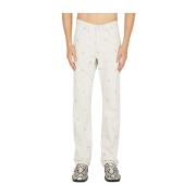 Bloemenprint Denim Jeans Martine Rose , White , Heren