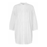 Feminine Oversized Shirt met 3/4 Mouwen Masai , White , Dames