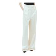 Hoge Taille Geplooide Broek Khaite , Beige , Dames