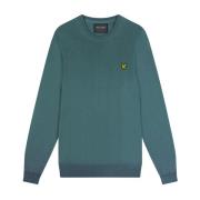 Golf Crew Neck Pullover Gebreid Lyle & Scott , Blue , Heren