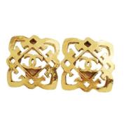 Pre-owned Metal earrings Chanel Vintage , Yellow , Dames