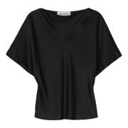 Satin Top Róhe , Black , Dames