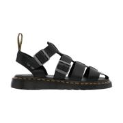 Zwarte Caged Leren Sandalen Dr. Martens , Black , Dames