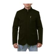 Zwarte synthetische jas voor mannen YES ZEE , Black , Heren