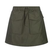 Groene Taffeta Twill Mini Rok Moncler , Green , Dames