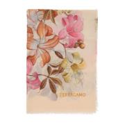Hibiscus Print Cashmere Stole Salvatore Ferragamo , Multicolor , Dames