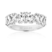 Elegante Baguette Zirkonia Zilveren Ring Sif Jakobs Jewellery , Gray ,...