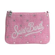 Strooien tas met geborduurd logo MC2 Saint Barth , Pink , Dames