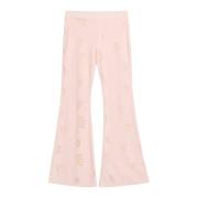 Florale Burnout Velvet Flare Broek Soulland , Pink , Dames