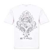 Katoenen T-shirt Etro , White , Heren