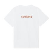 Rhinestone Logo T-shirt Soulland , White , Unisex