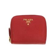 Pre-owned Leather wallets Prada Vintage , Red , Dames