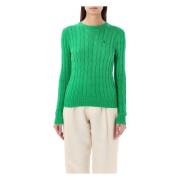 Groene Cable-Knit Crewneck Sweater Ralph Lauren , Green , Dames
