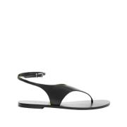 Stijlvolle Platte Sandalen voor Vrouwen Paris Texas , Black , Dames