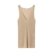 Rory Mouwloze Ribgebreide Top By Herenne Birger , Beige , Dames