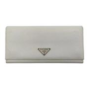 Pre-owned Leather wallets Prada Vintage , White , Dames