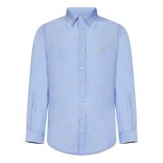 Heldere Blauwe Linnen Overhemd Ralph Lauren , Blue , Heren