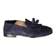 Blauwe Loafer Schoenen met Franje Detail Salvatore Ferragamo , Blue , ...