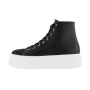 Zwarte Vetersneakers Hoge Top Model Armani Exchange , Black , Dames