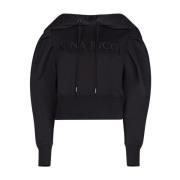 Zwarte Logo Cropped Hoodie Sweater Nina Ricci , Black , Dames