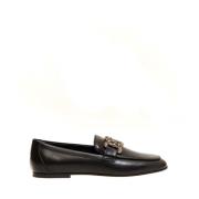 Zwarte Leren Mocassins Damesschoenen Tod's , Black , Dames