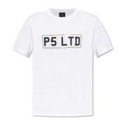 Bedrukt T-shirt PS By Paul Smith , White , Heren