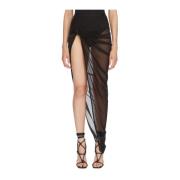 Zwarte Gebreide Rok Twist Stijl Rick Owens , Black , Dames